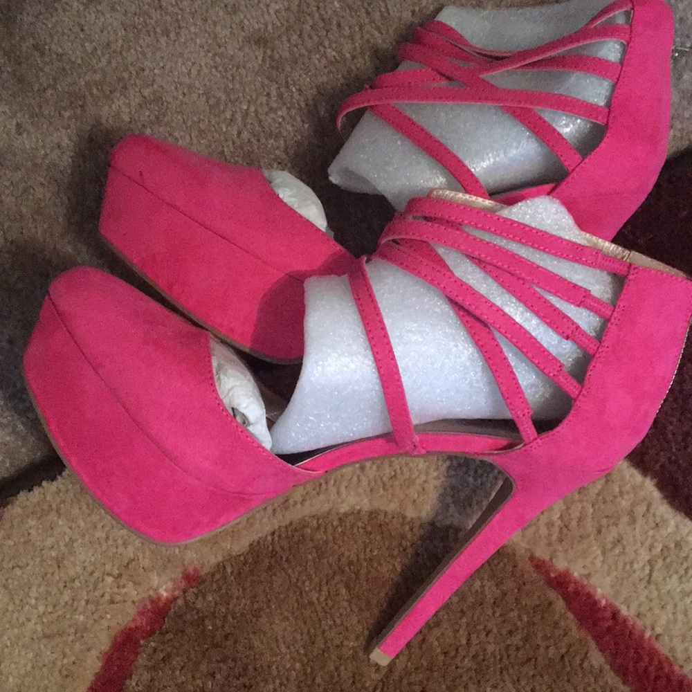 Pink suede like 👠 heels size 9 Charlotte Russe